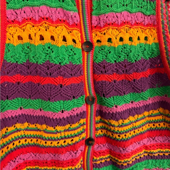 ba&sh Multicolor Crochet Knit Tank - Pink, Green, Yellow, Purple, Red - Picture 2 of 7